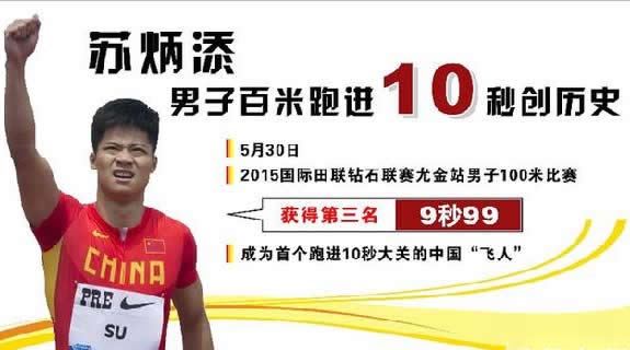 苏炳添破亚洲纪录100米9秒91,首次跑进10秒的黄种飞人